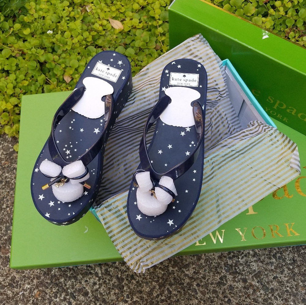 kate spade Rhett Platform Night Sky Flip Flop Sz10 - Picture 1 of 8